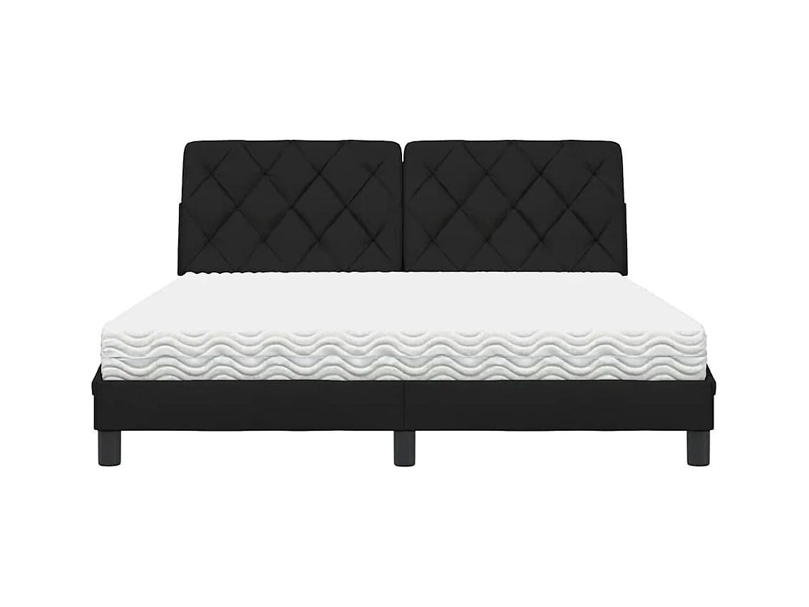 Bed met matras stof zwart 160x200 cm