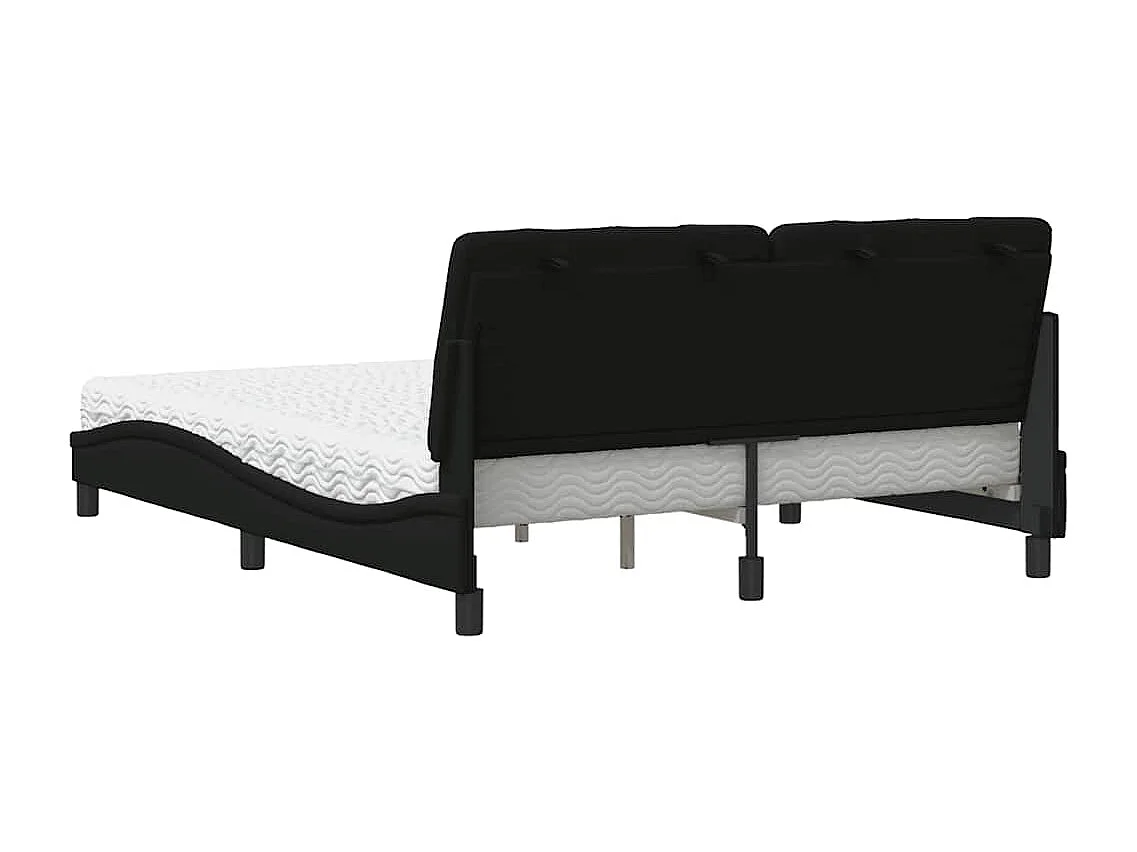 Bed met matras stof zwart 160x200 cm