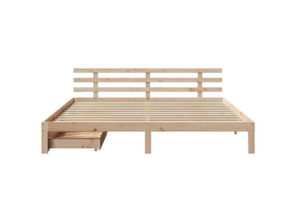 Giroletto con Cassetti 180x200 cm in Legno Massello di Pino