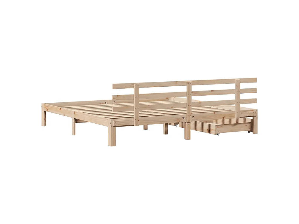 Giroletto con Cassetti 180x200 cm in Legno Massello di Pino