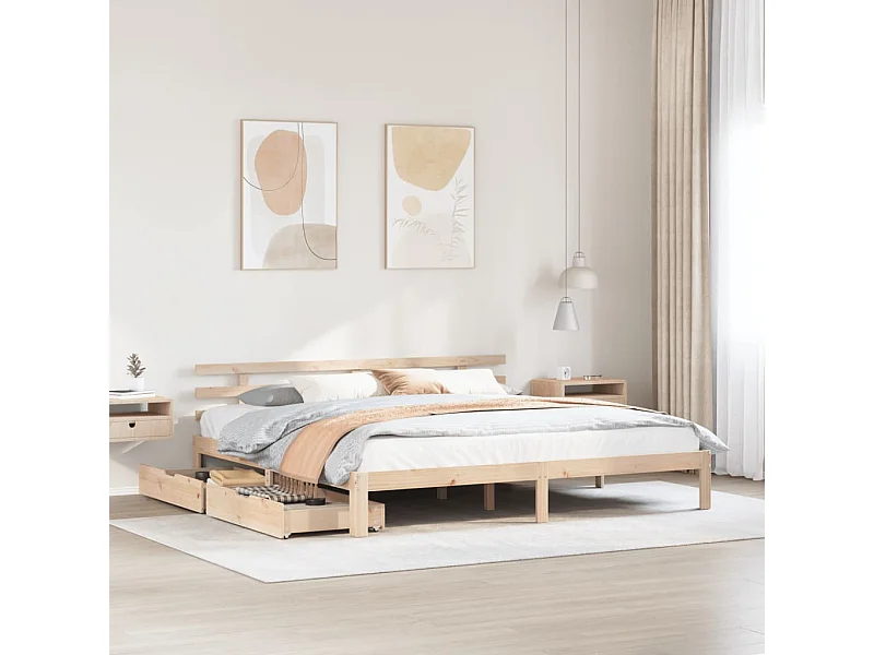 Bedframe met lades massief grenenhout 180x200 cm