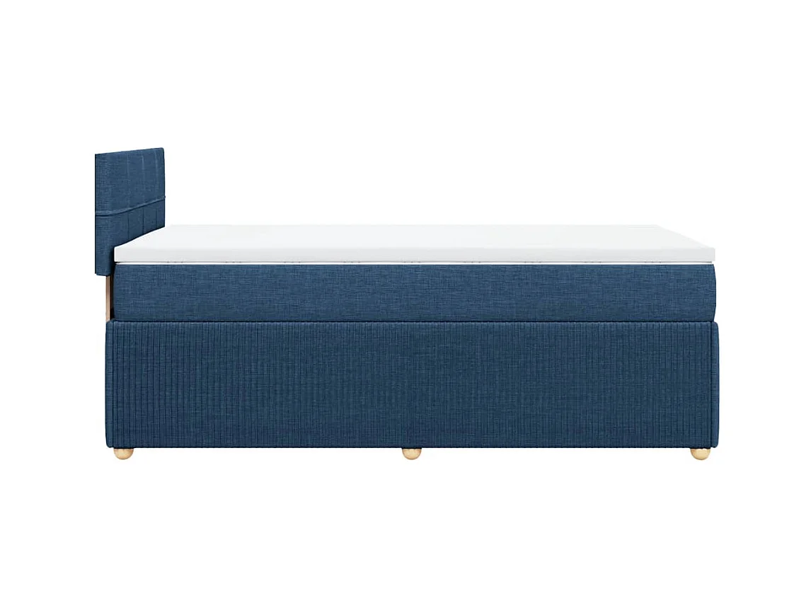 Sommier à lattes de lit avec matelas Bleu 90x200 cm Tissu