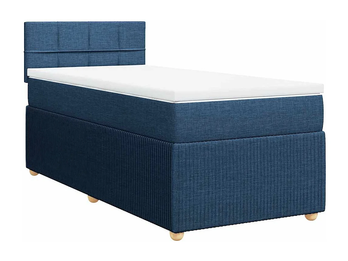 Boxspringbett mit Matratze Blau 90x200 cm Stoff