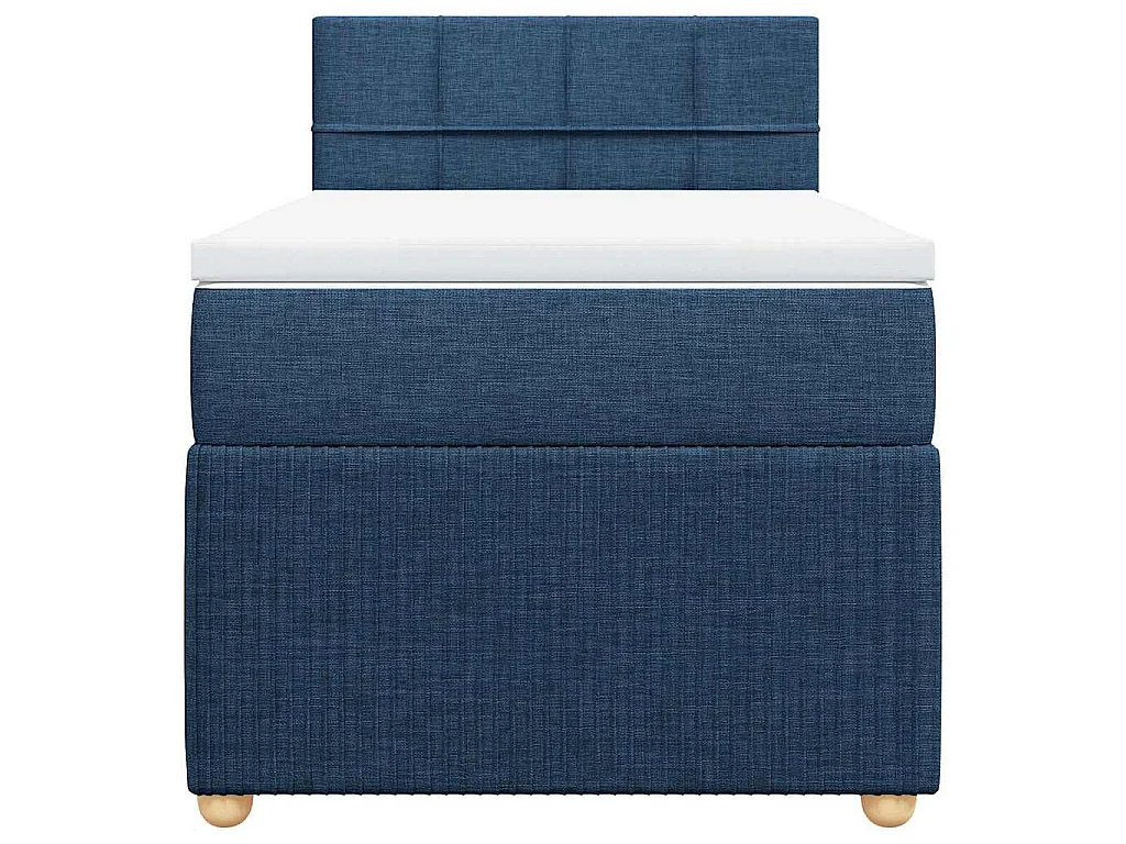 Boxspringbett mit Matratze Blau 90x200 cm Stoff