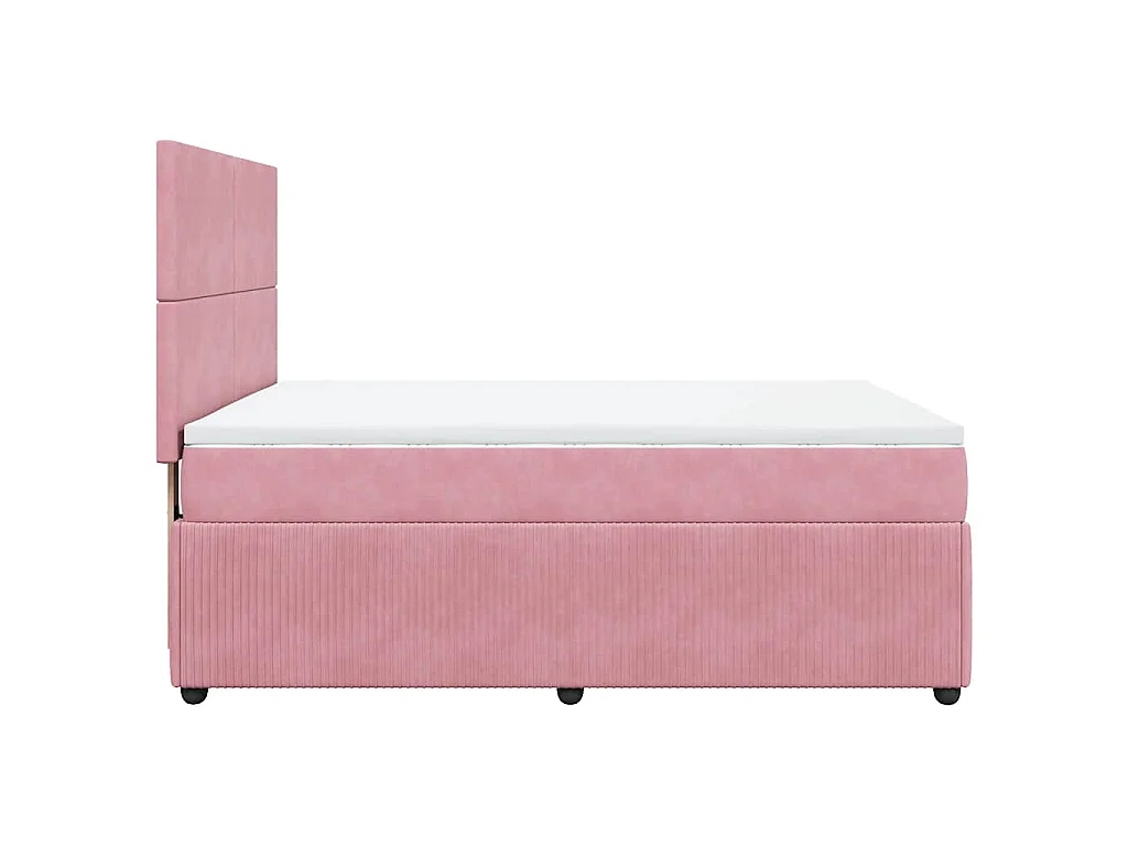 Boxspringbett mit Matratze Rosa 140x200 cm Samt