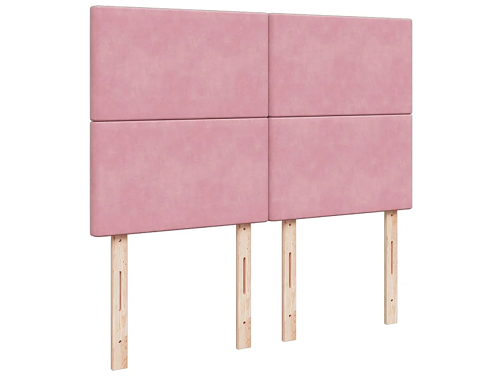 Boxspringbett mit Matratze Rosa 140x200 cm Samt