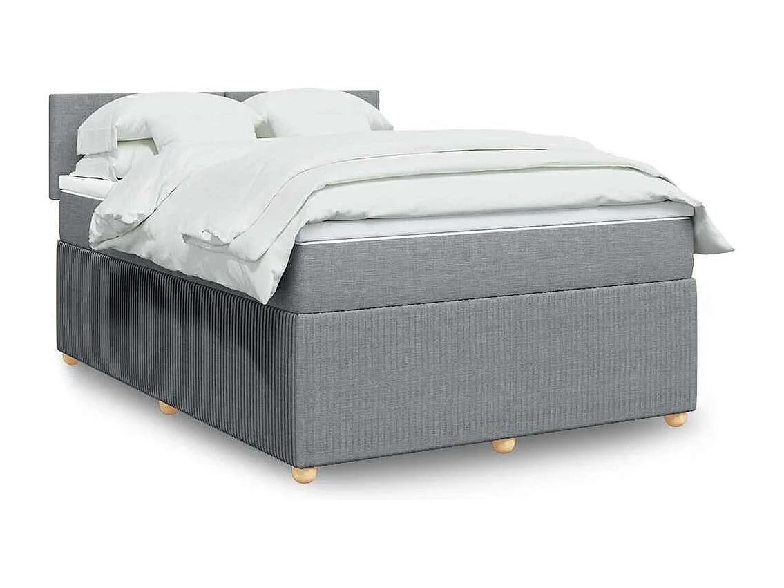 Boxspring met matras stof lichtgrijs 140x190 cm