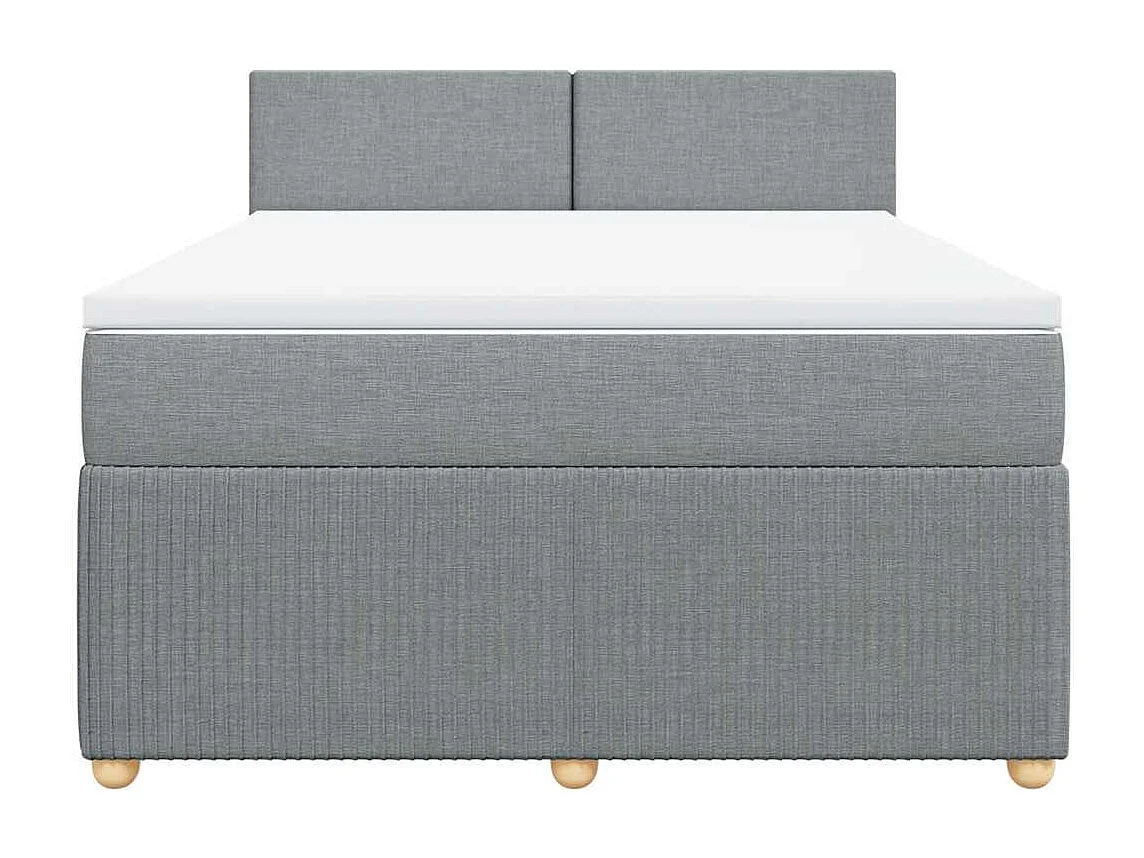 Boxspring met matras stof lichtgrijs 140x190 cm