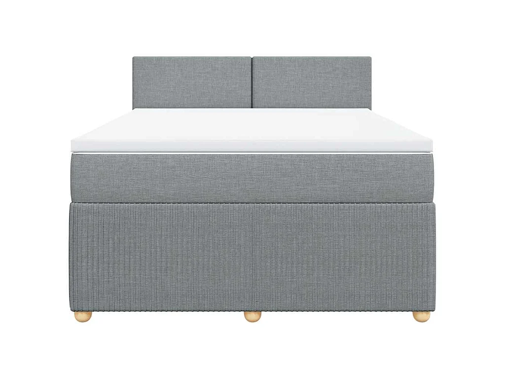 Giroletto a Molle con Materasso Grigio Chiaro 140x190cm Tessuto