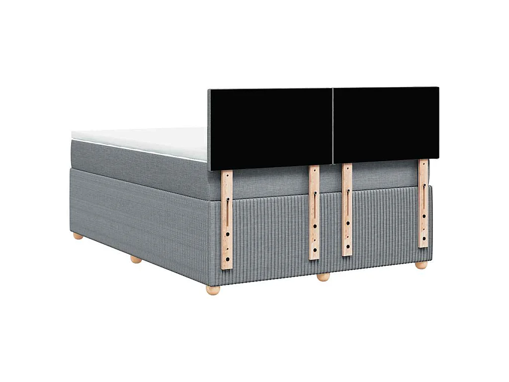 Giroletto a Molle con Materasso Grigio Chiaro 140x190cm Tessuto
