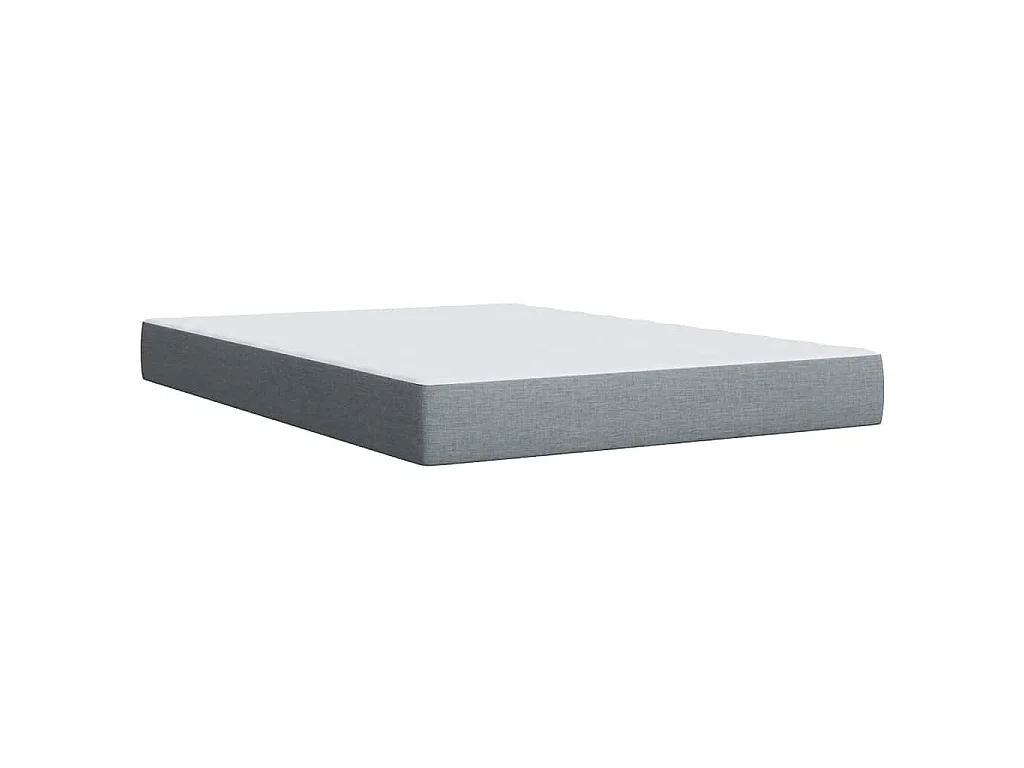 Giroletto a Molle con Materasso Grigio Chiaro 140x190cm Tessuto