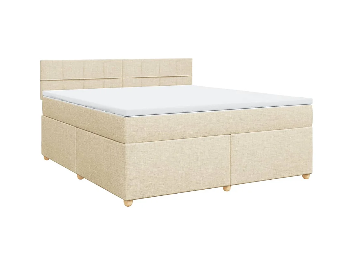 Boxspringbett mit Matratze Creme 180x200 cm Stoff