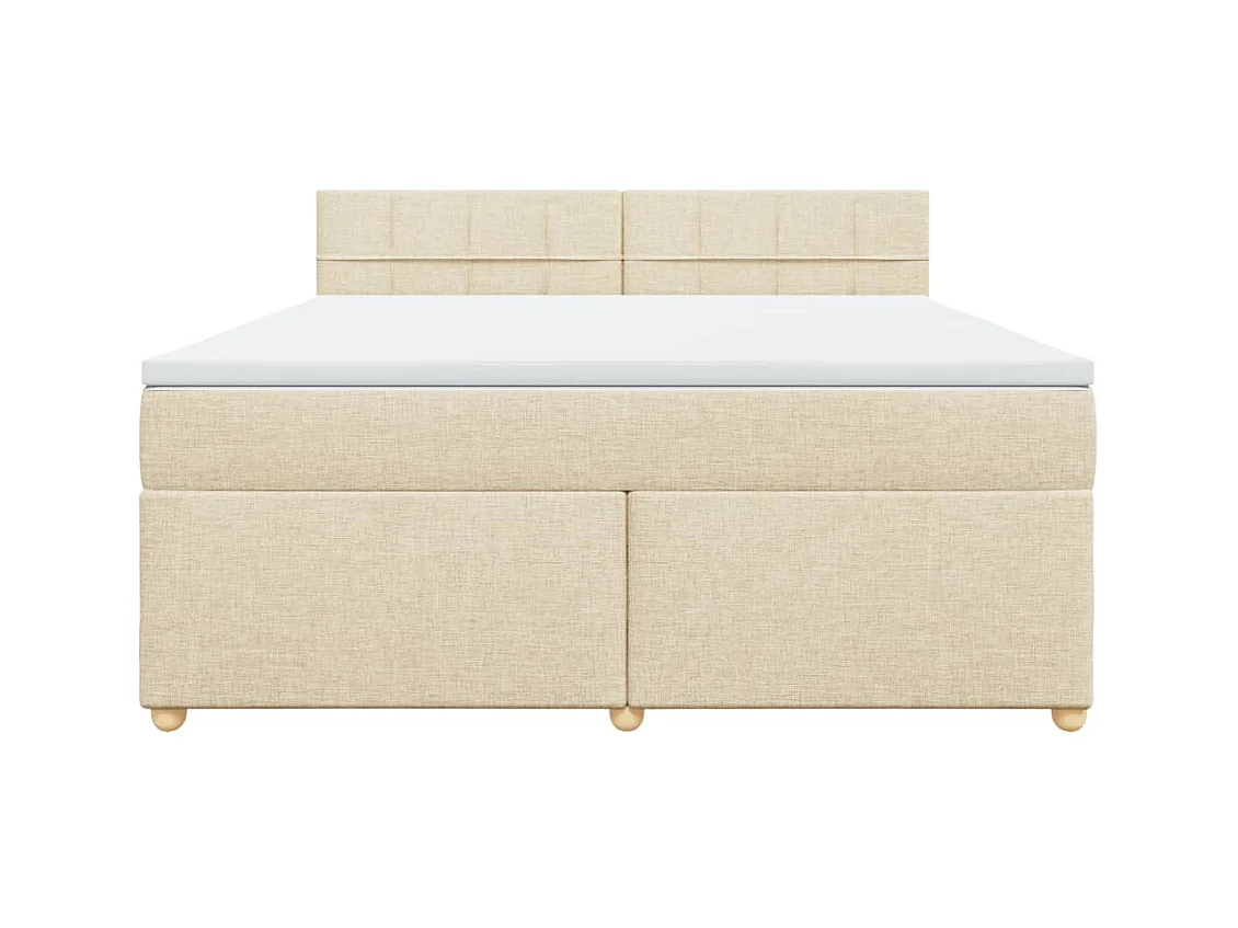 Boxspringbett mit Matratze Creme 180x200 cm Stoff