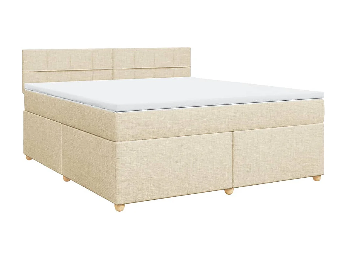 Boxspringbett mit Matratze Creme 180x200 cm Stoff