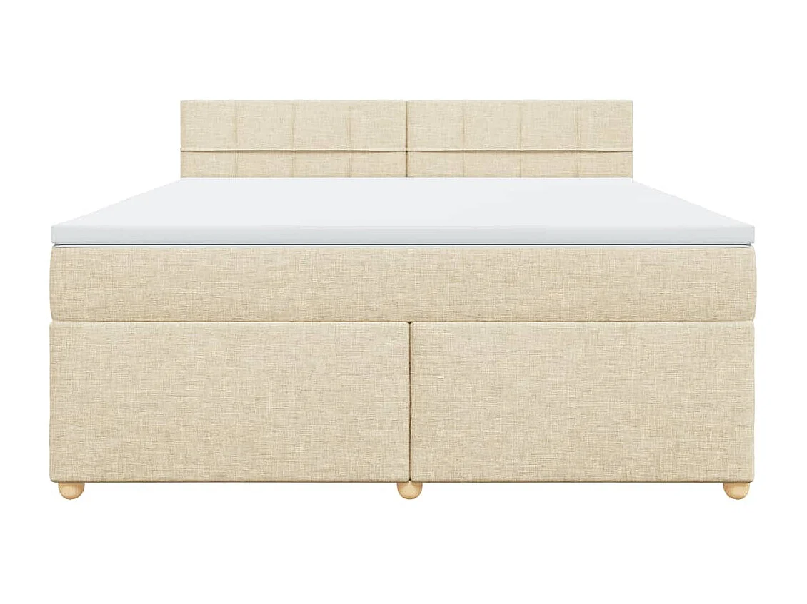 Boxspringbett mit Matratze Creme 180x200 cm Stoff