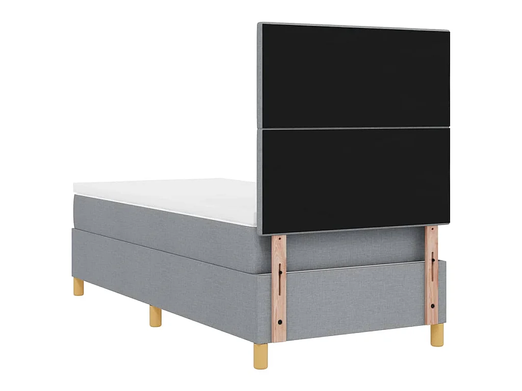 Boxspringbed met hoofdeinde Lichtgrijs 90 x 190 cm Stof