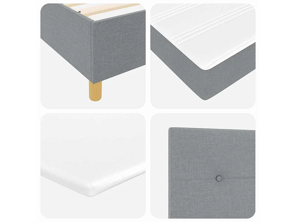 Boxspringbed met hoofdeinde Lichtgrijs 90 x 190 cm Stof