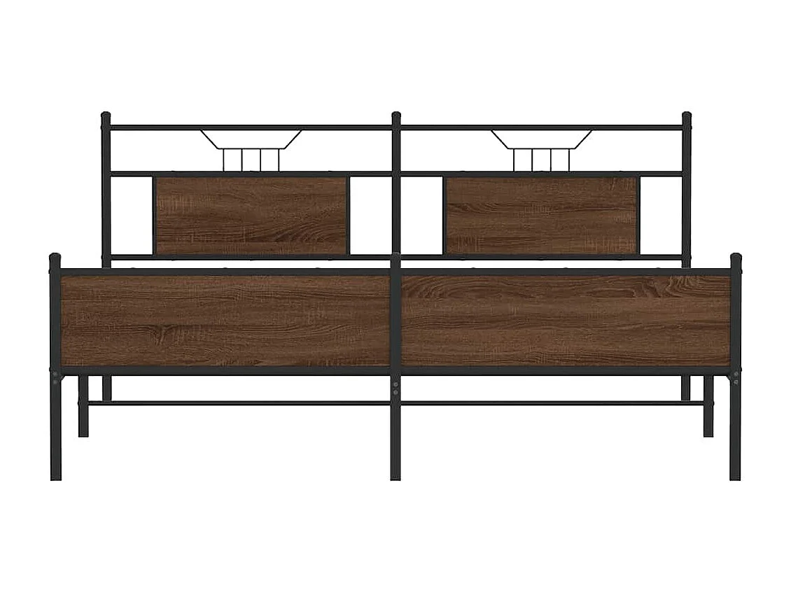 Cadre de lit en métal sans matelas chêne marron 180x200 cm