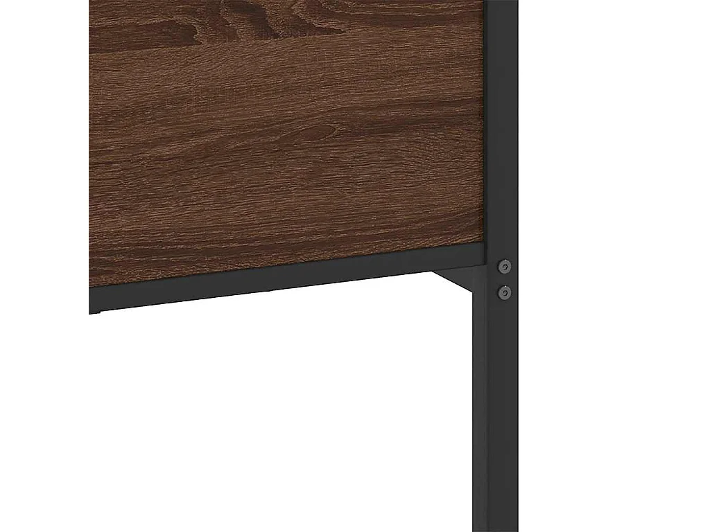 Cadre de lit en métal sans matelas chêne marron 180x200 cm