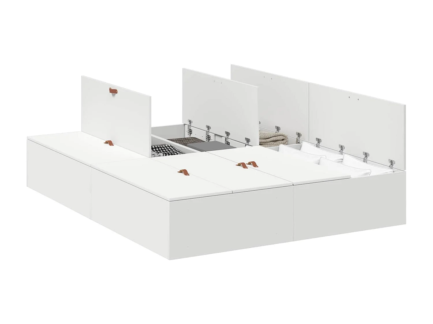 Cadre de lit avec rangement avec stockage Blanc 140 x 200 cm