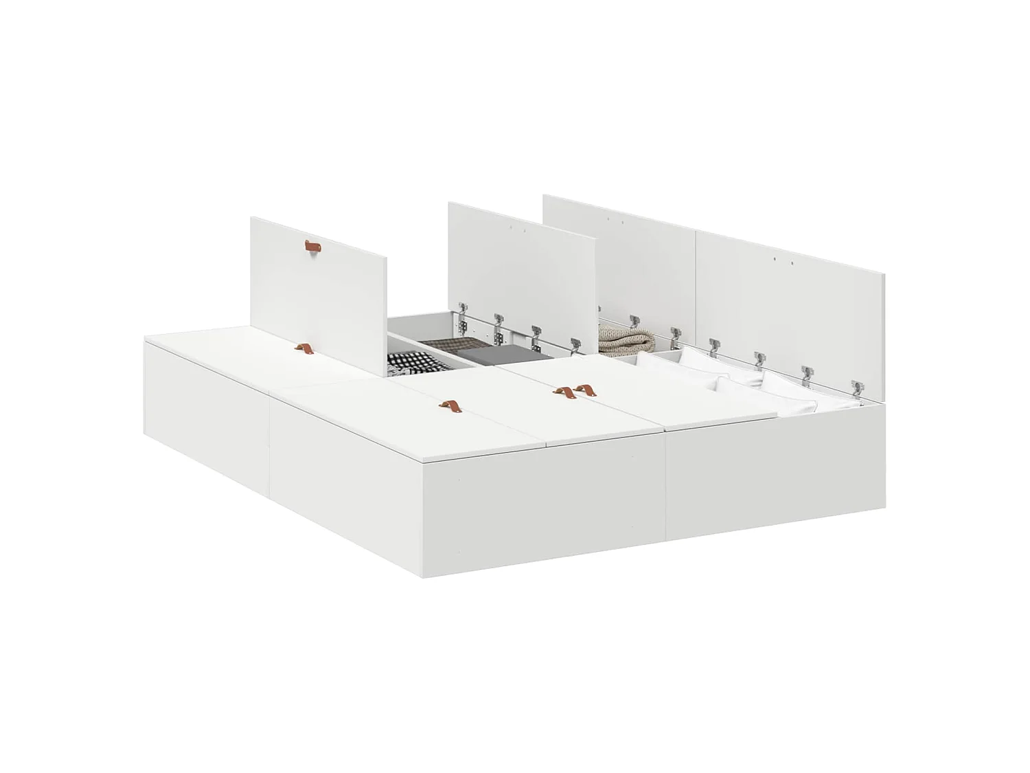 Cadre de lit avec rangement avec stockage Blanc 140 x 200 cm