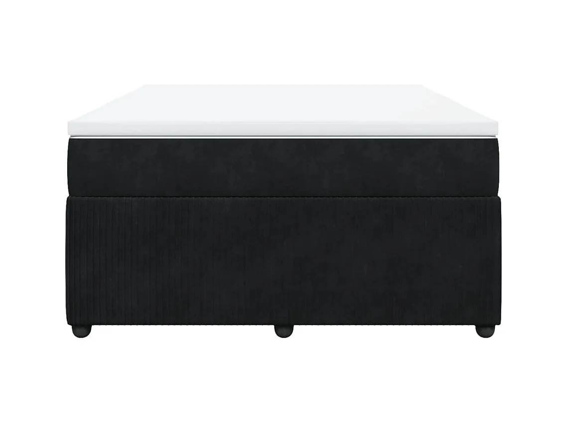 Sommier à lattes de lit avec matelas Noir 140x200 cm Velours