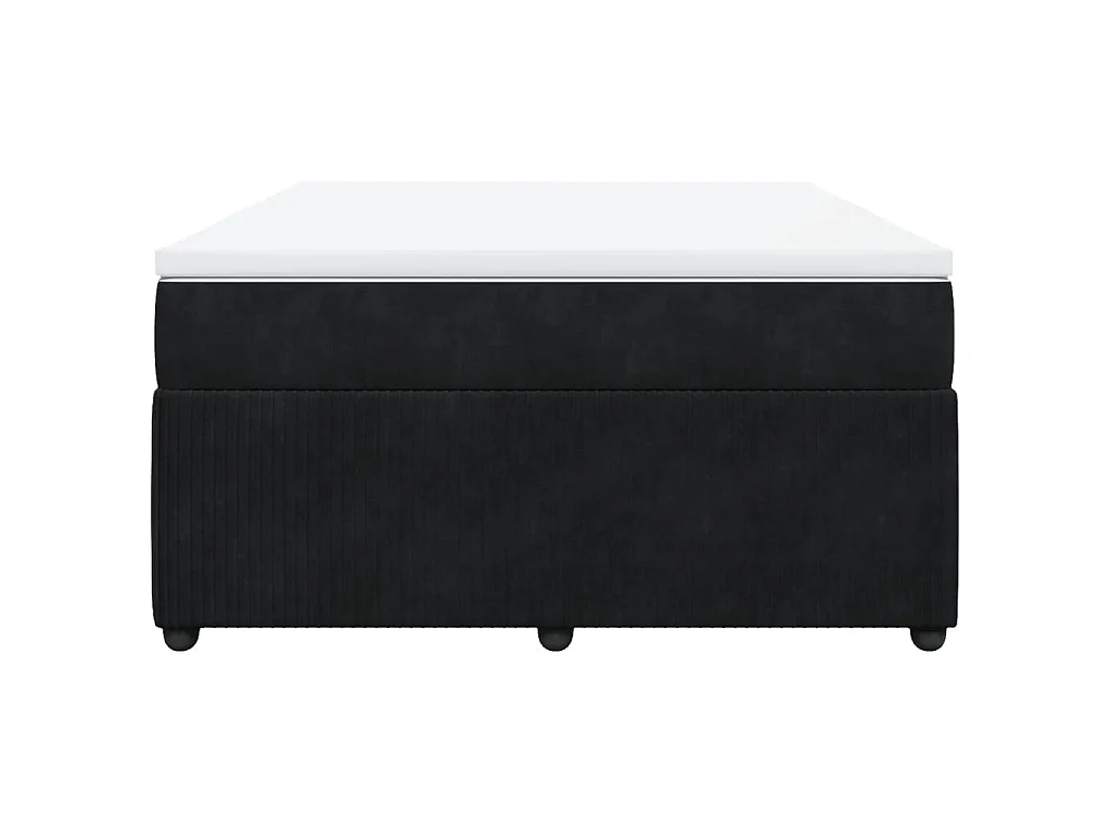 Boxspringbett mit Matratze Schwarz 140x200 cm Samt