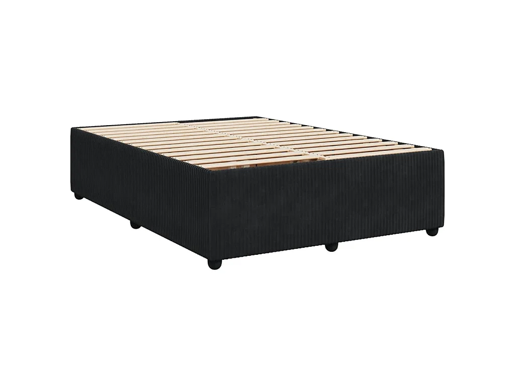 Boxspringbett mit Matratze Schwarz 140x200 cm Samt