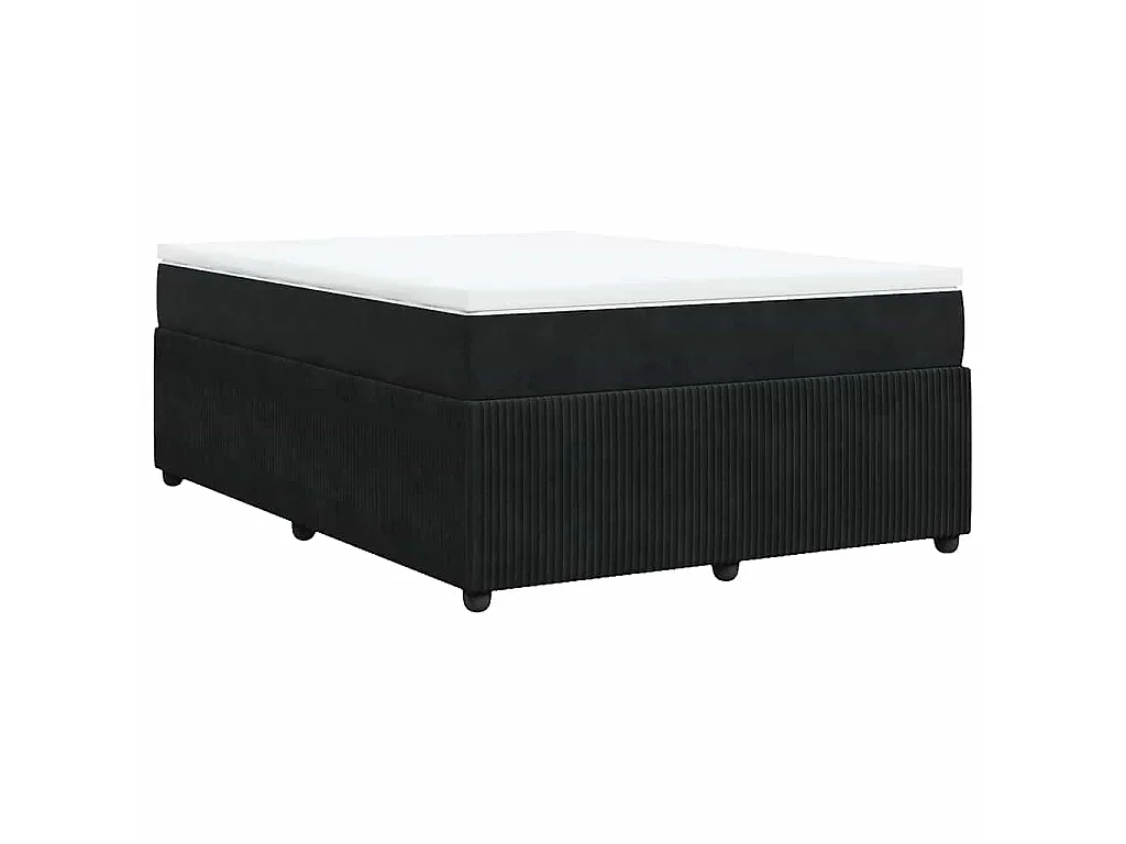 Boxspring met matras fluweel zwart 140x200 cm