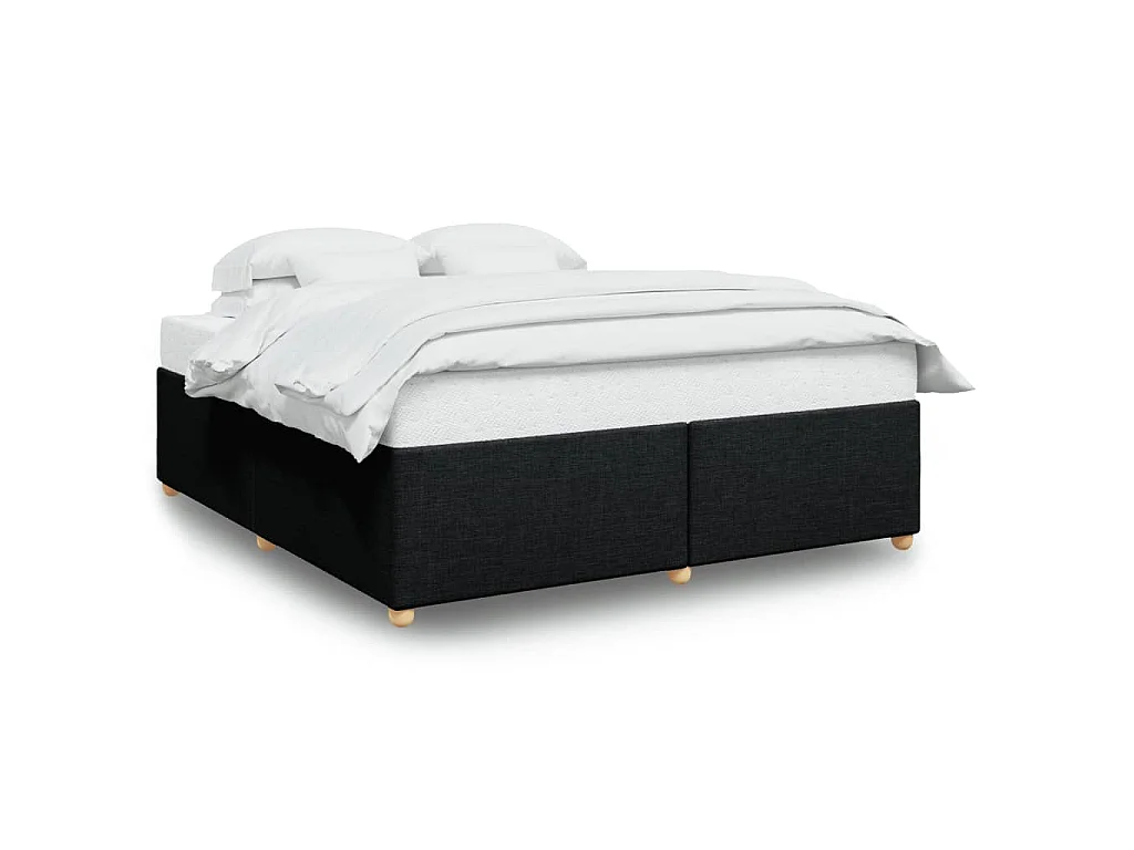 Cadre de lit sans matelas noir 180x200 cm tissu