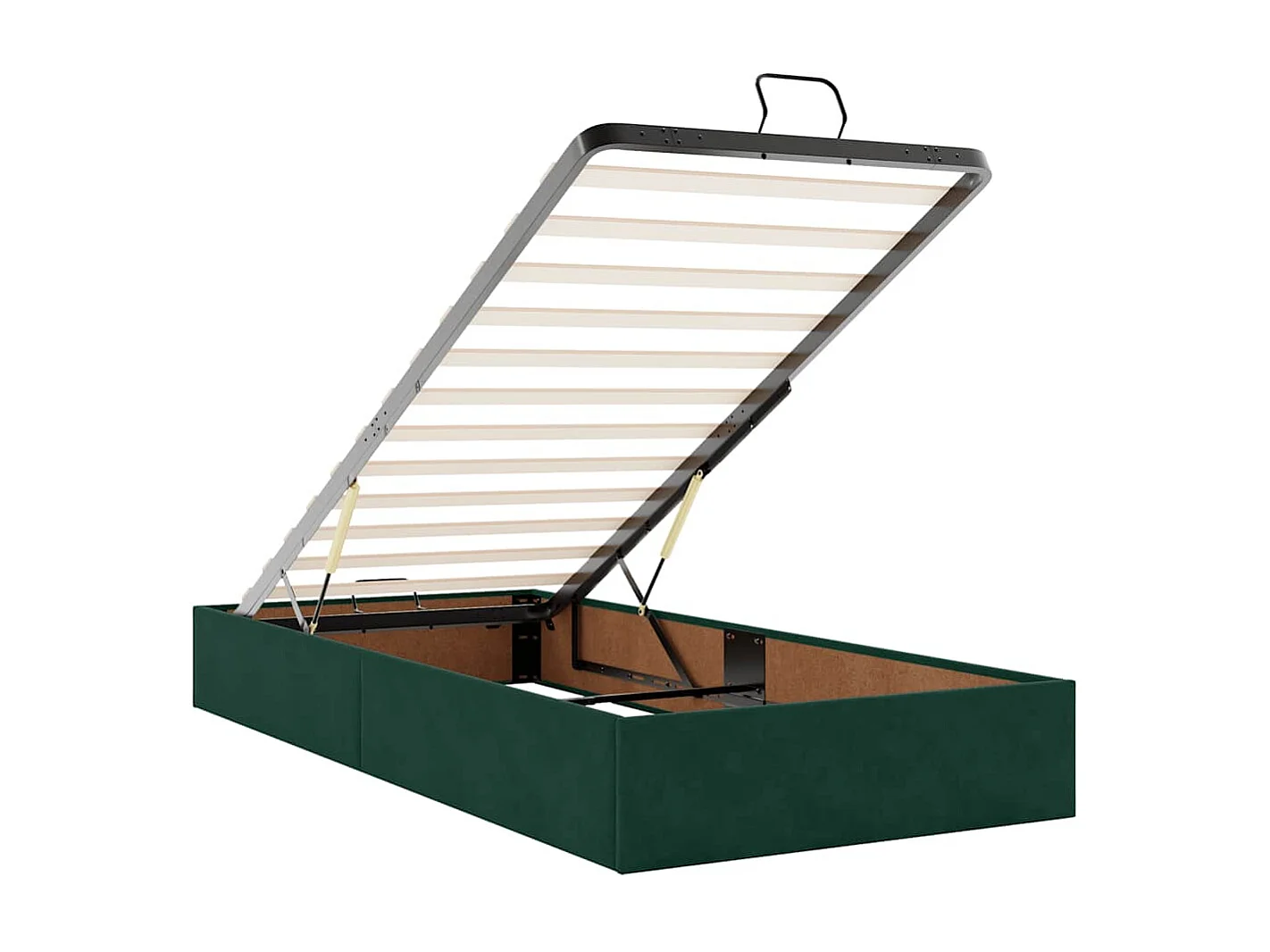 Cadre de lit ottoman avec matelas vert foncé 180x200cm velours