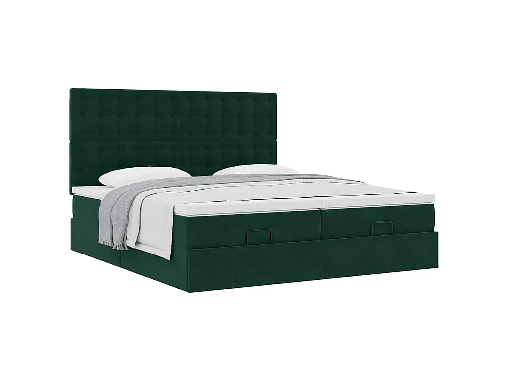 Struttura Letto Pouf con Materassi 180x200 cm Velluto
