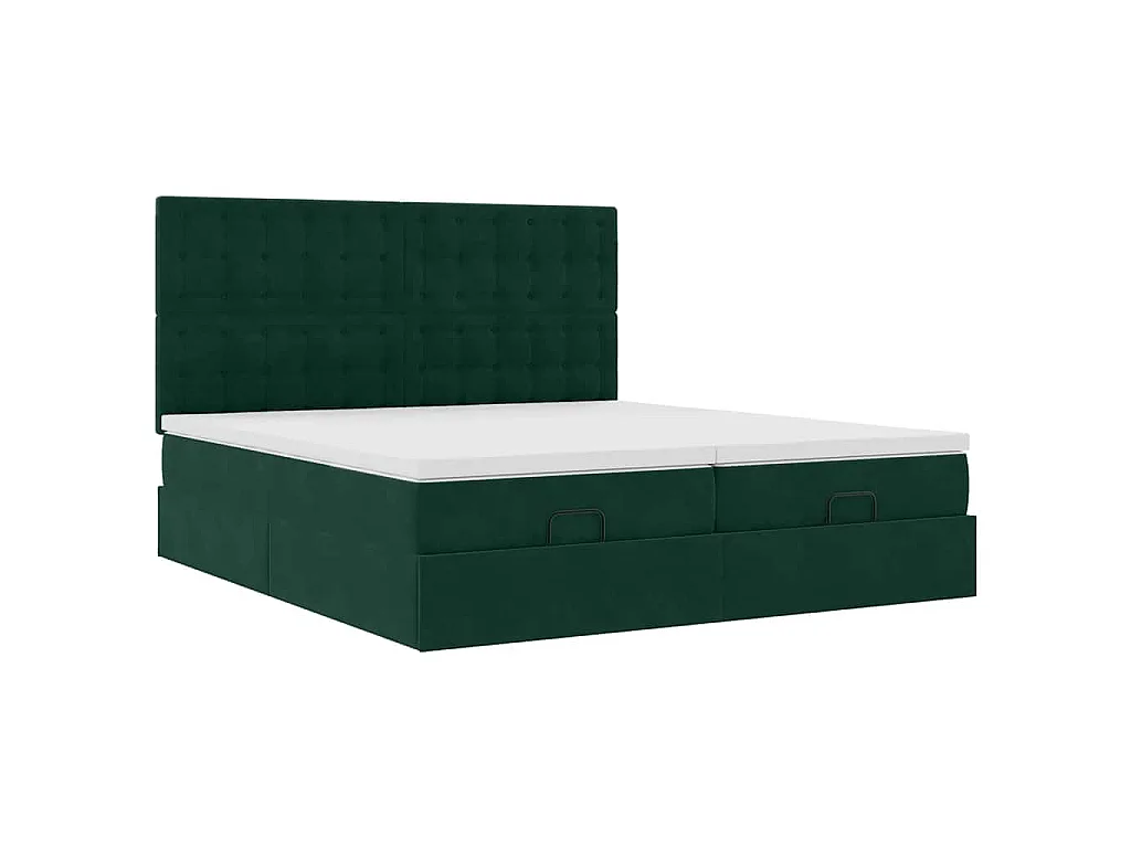 Struttura Letto Pouf con Materassi 180x200 cm Velluto