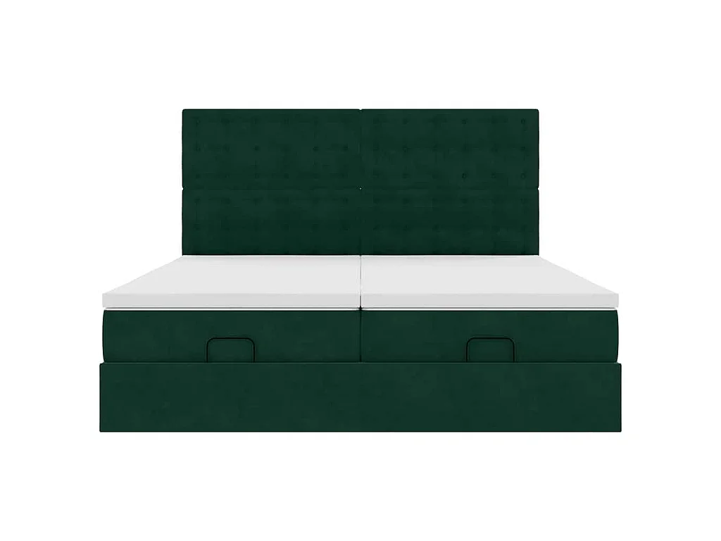 Struttura Letto Pouf con Materassi 180x200 cm Velluto