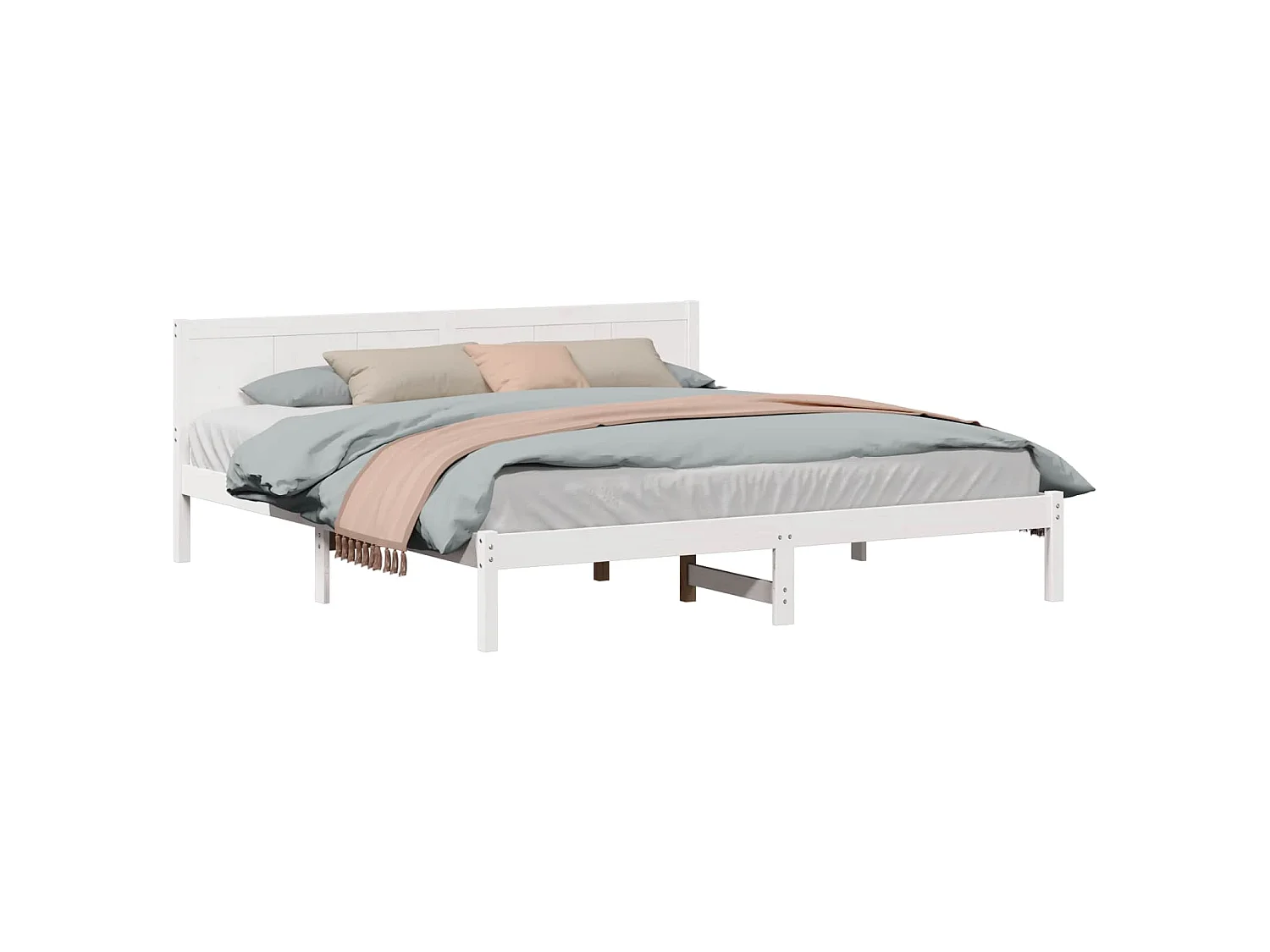 Cadre de lit Blanc 180 x 200 cm Bois de pin massif