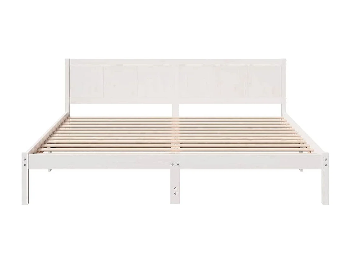 Cadre de lit Blanc 180 x 200 cm Bois de pin massif
