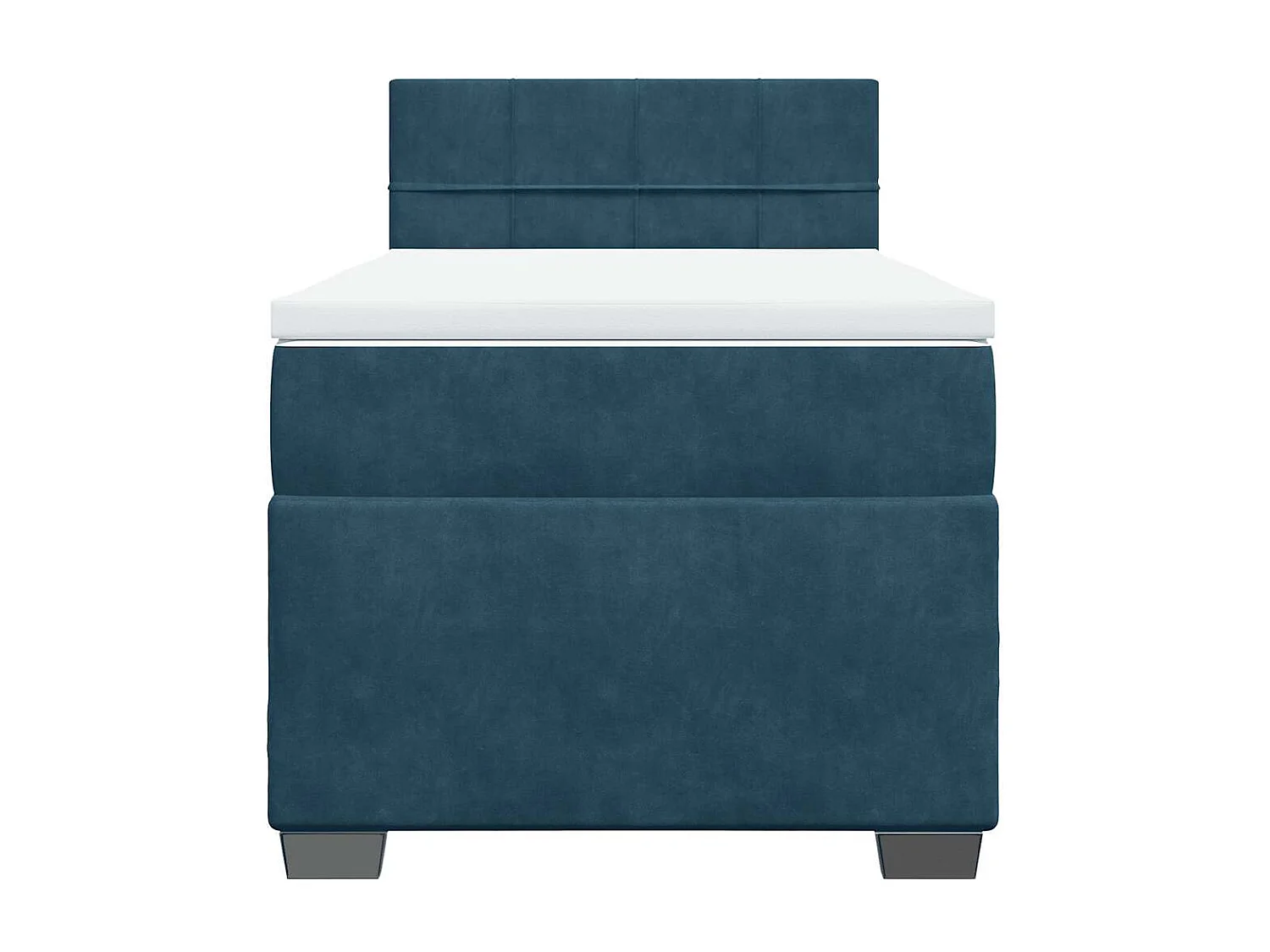 Sommier à lattes de lit avec matelas bleu 90x200 cm velours