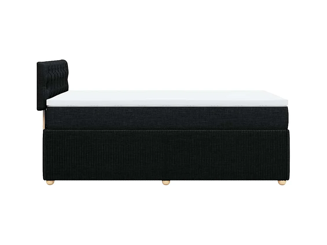 Sommier à lattes de lit avec matelas Noir 100x200 cm Tissu