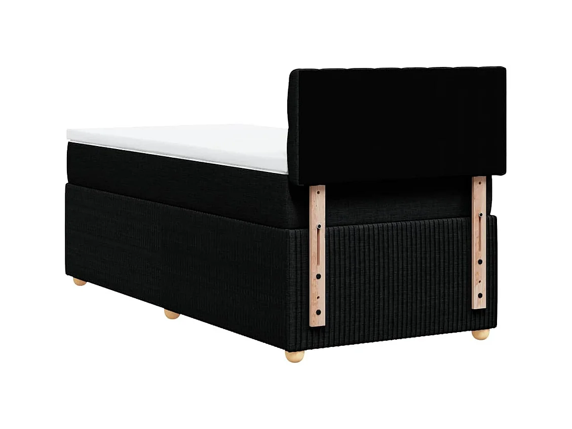 Sommier à lattes de lit avec matelas Noir 100x200 cm Tissu