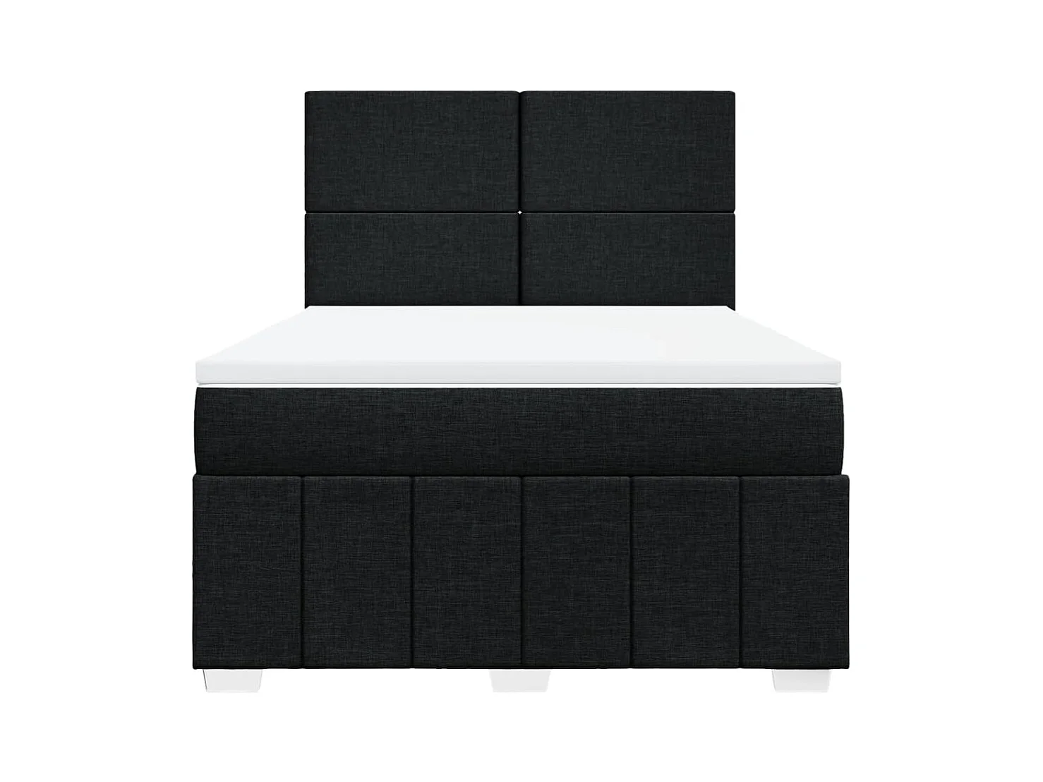 Sommier à lattes de lit avec matelas Noir 140x200 cm Tissu