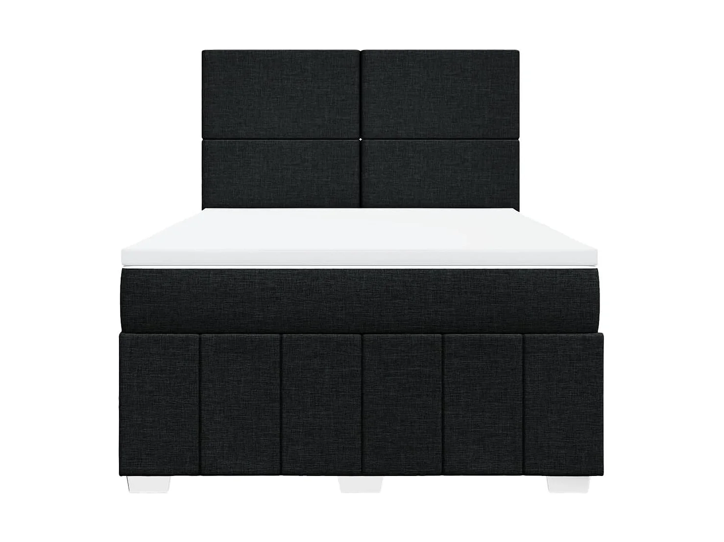 Cama box spring con colchón tela negro 140x200 cm