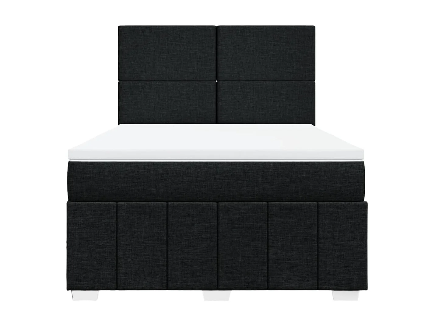 Cama box spring con colchón tela negro 140x200 cm