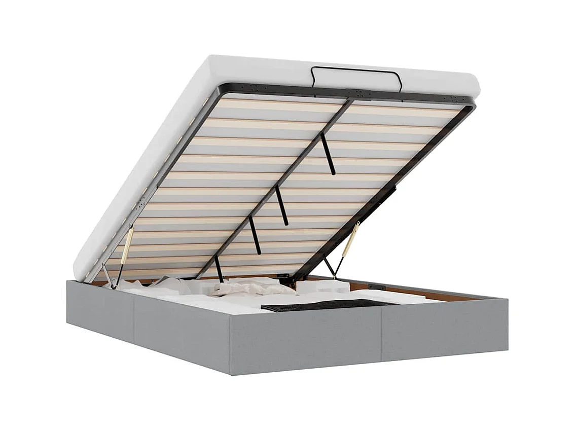 Bedframe zonder matras 140x200 cm stof lichtgrijs