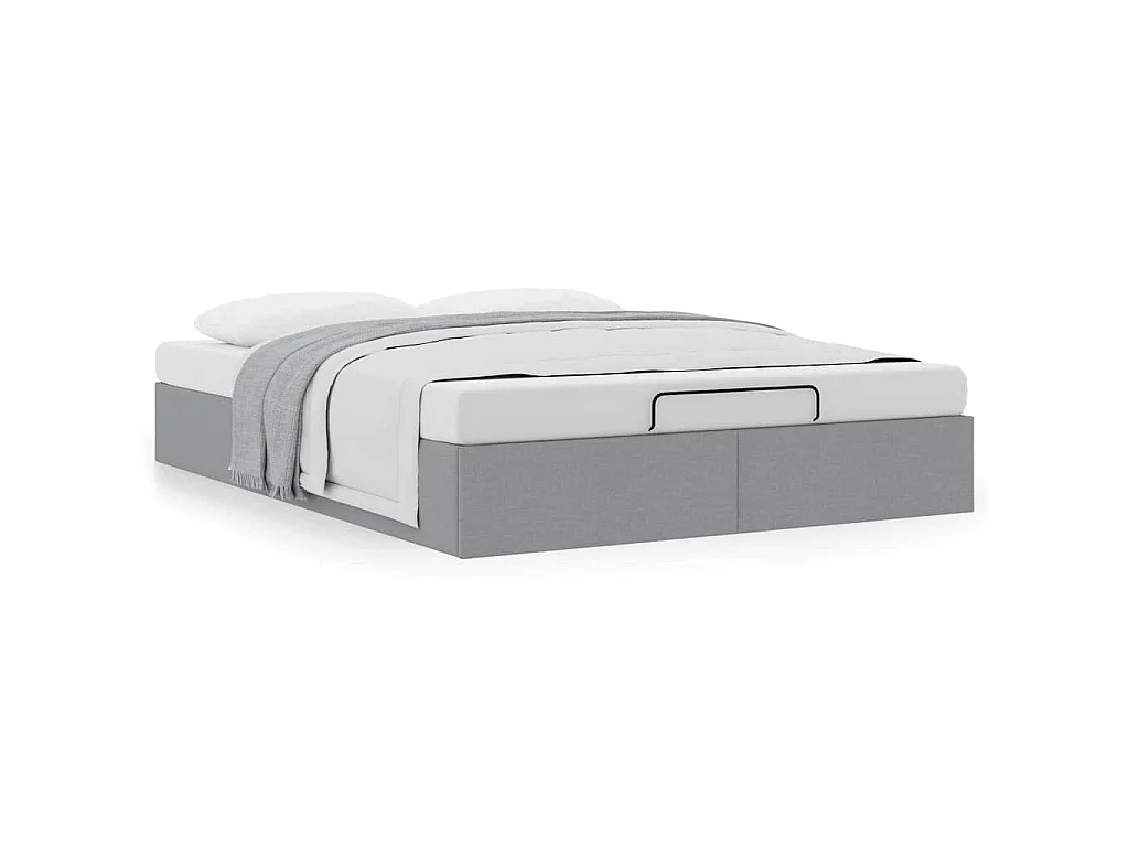 Estrutura de cama otomana sem colchão 140x200 cm cinzento-claro