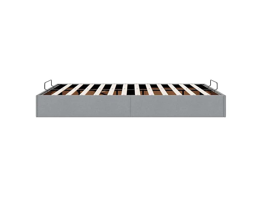 Estrutura de cama otomana sem colchão 140x200 cm cinzento-claro