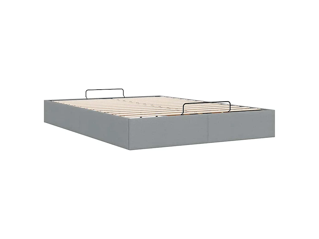 Estrutura de cama otomana sem colchão 140x200 cm cinzento-claro
