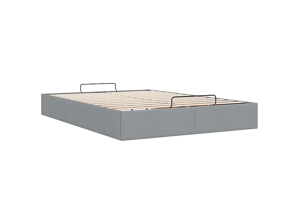 Estrutura de cama otomana sem colchão 140x200 cm cinzento-claro