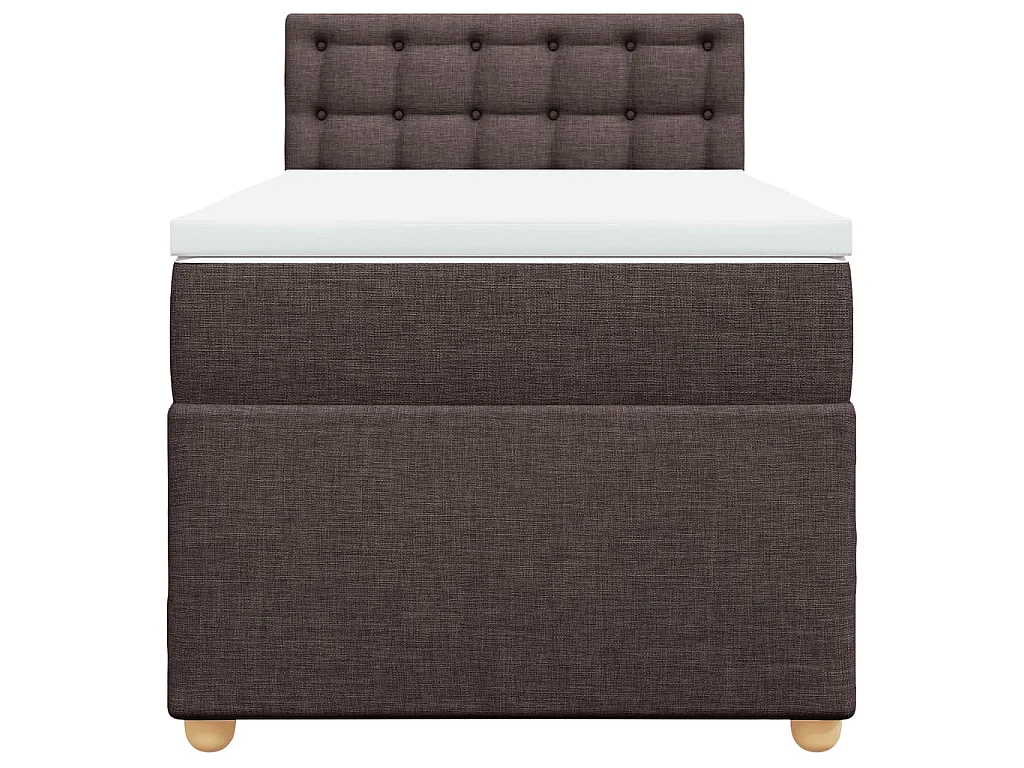 Cama com molas/colchão 90x200 cm tecido castanho-escuro