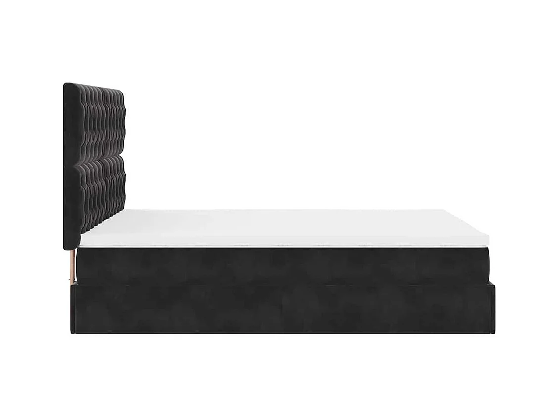 Estrutura de cama otomana com colchões 140x200 cm veludo preto