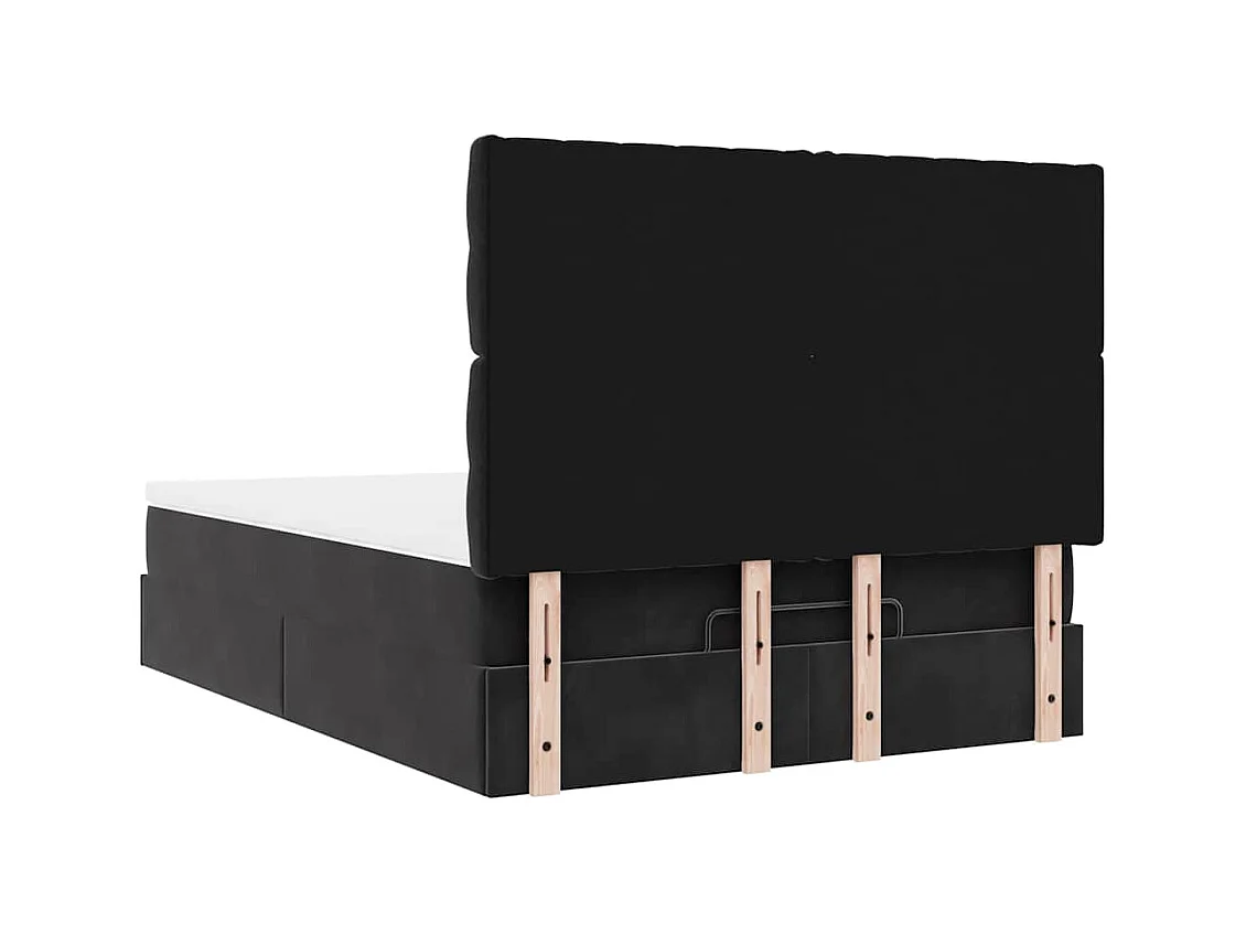 Estrutura de cama otomana com colchões 140x200 cm veludo preto